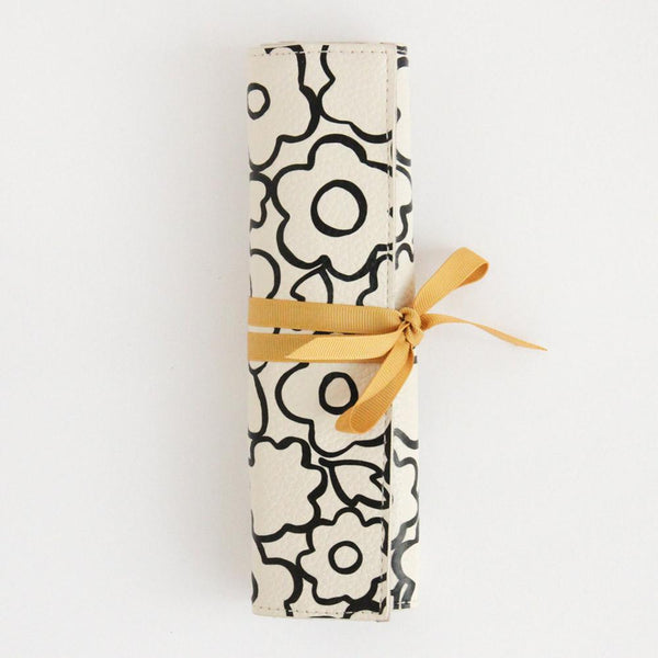 Doodle Flower Travel Jewelry Roll